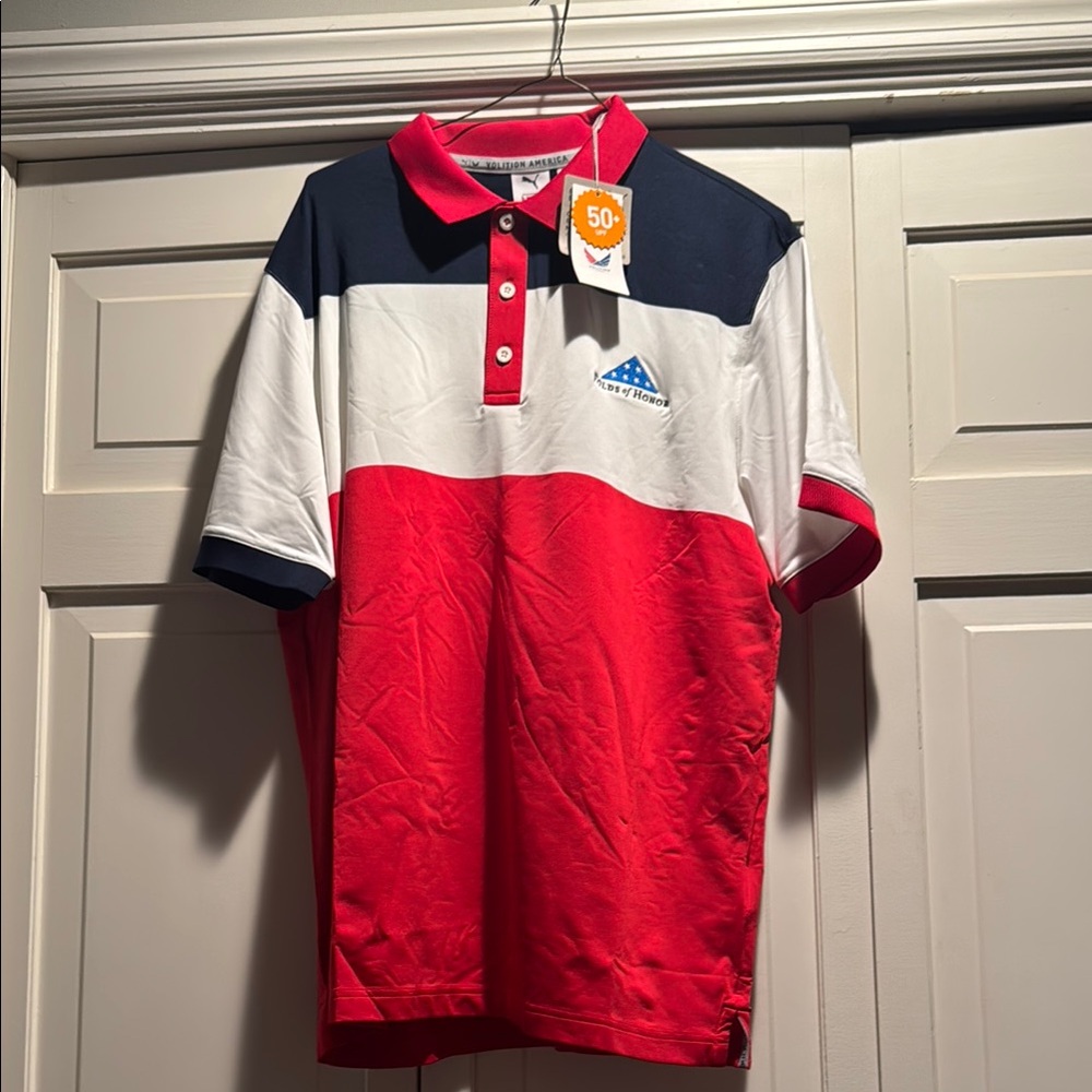 Red, White, and Blue Men’s  Polo Shirt